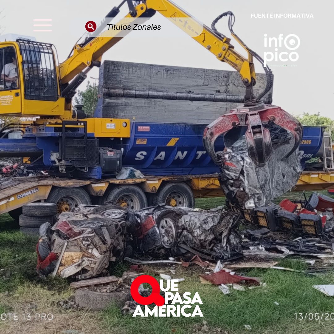 Compactación de vehículos en Pico: más de 100 toneladas de chatarra reciclada