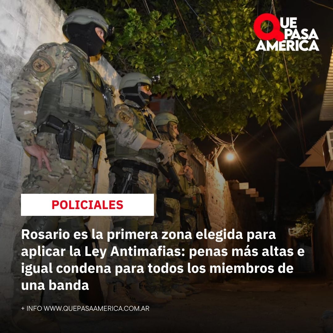 Rosario es la primera zona elegida para aplicar la Ley Antimafias: penas más altas e igual condena para todos los miembros de una banda