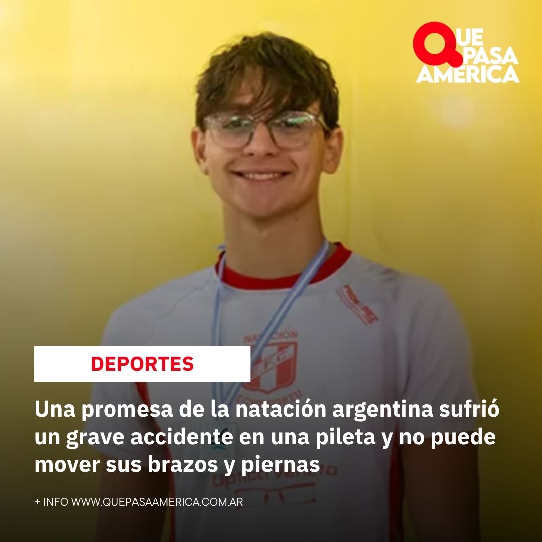 Una promesa de la natación argentina sufrió un grave accidente en una pileta y no puede mover sus brazos y piernas