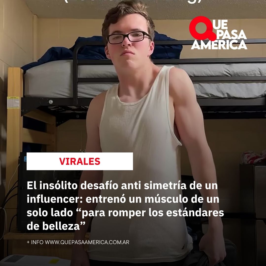 El insólito desafío anti simetría de un influencer: entrenó un músculo de un solo lado “para romper los estándares de belleza”