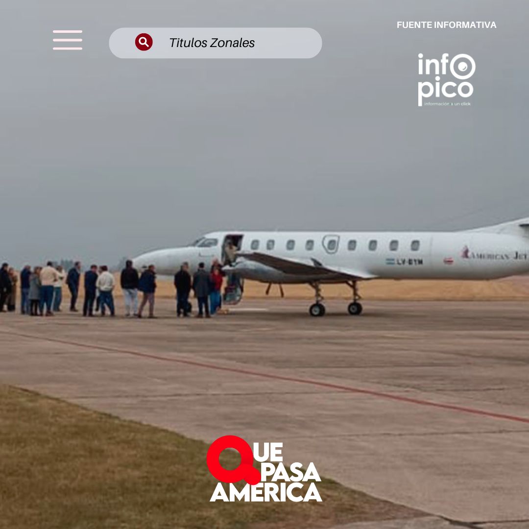 American Jet aterrizó en Pico para cerrar acuerdo por vuelos comerciales a Buenos Aires