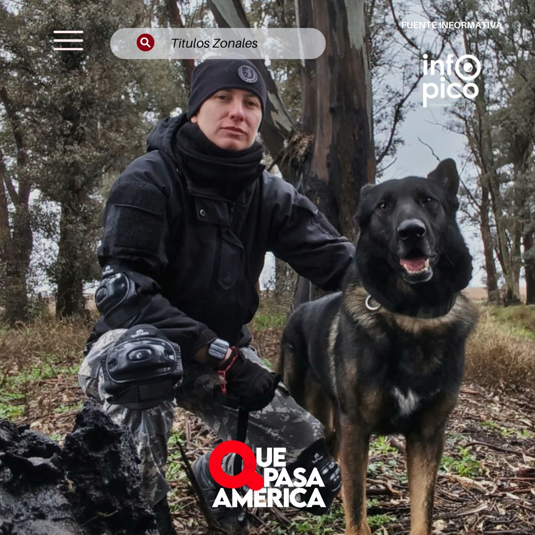 Perro Thor y Cabo Braun: El primer equipo certificado de La Pampa en búsqueda de personas