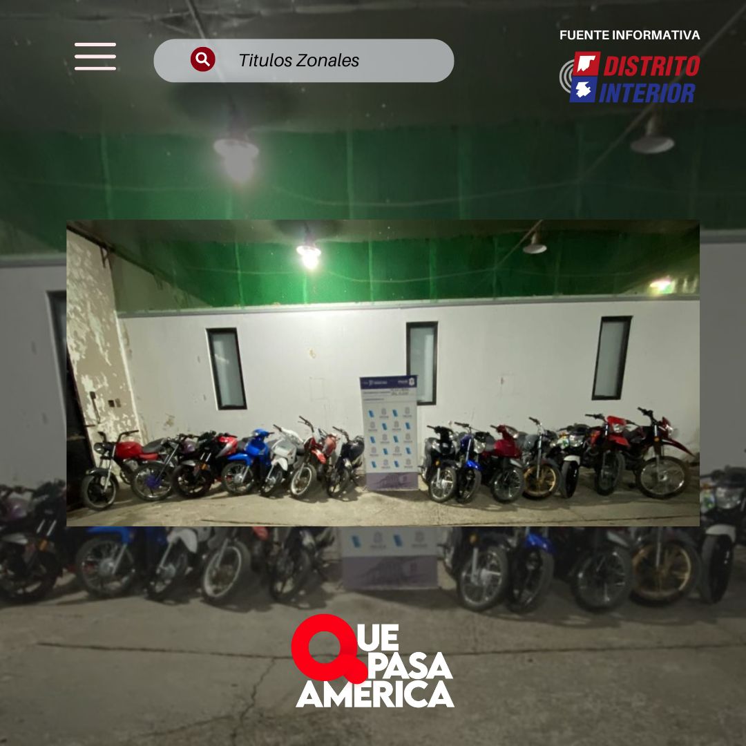 GRAL VILLEGAS: secuestraron 14 motos en un operativo especial que contó con la presencia del SASU Junín