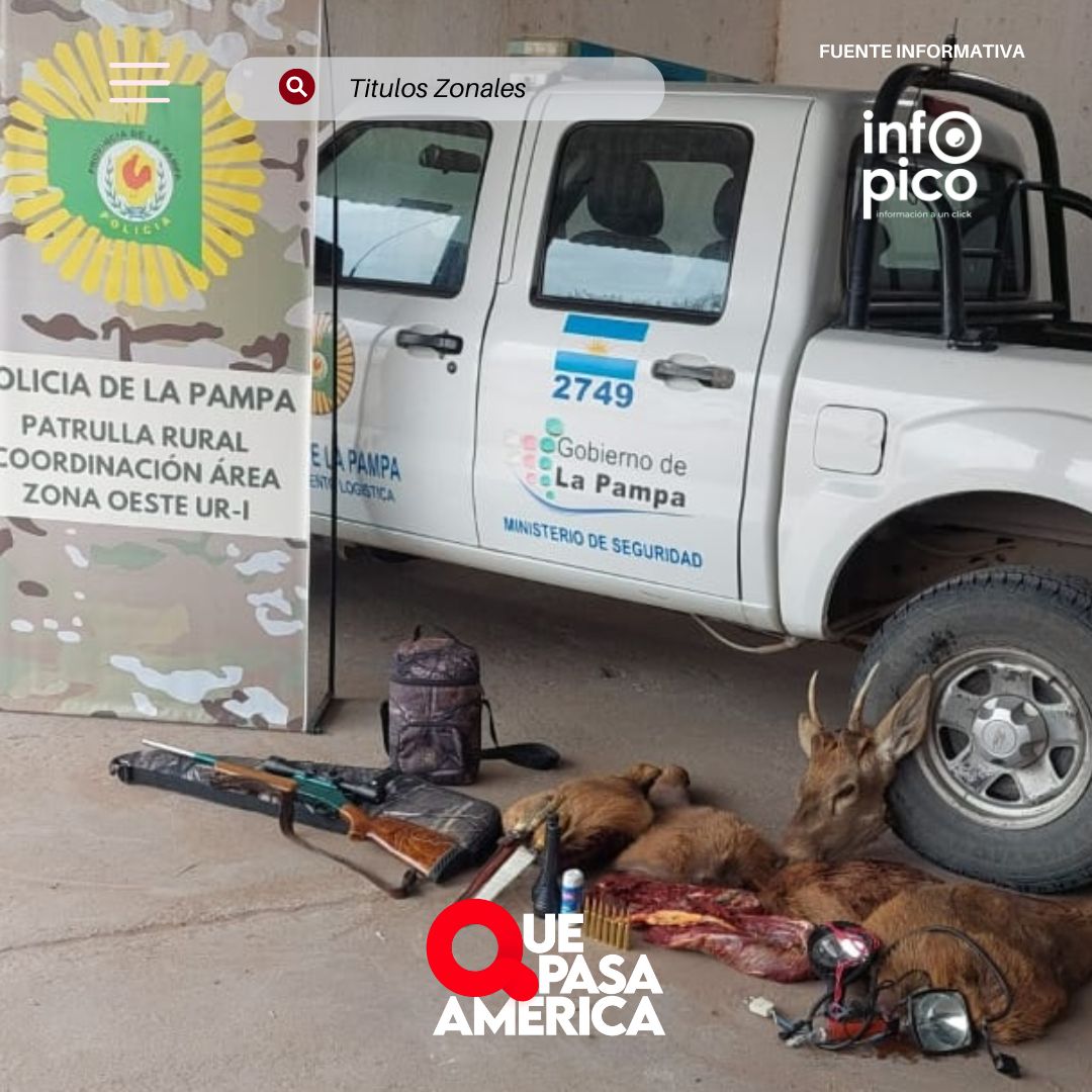 Operativo contra la caza furtiva en el oeste de La Pampa: demoraron a cuatro personas de Toay con un ciervo