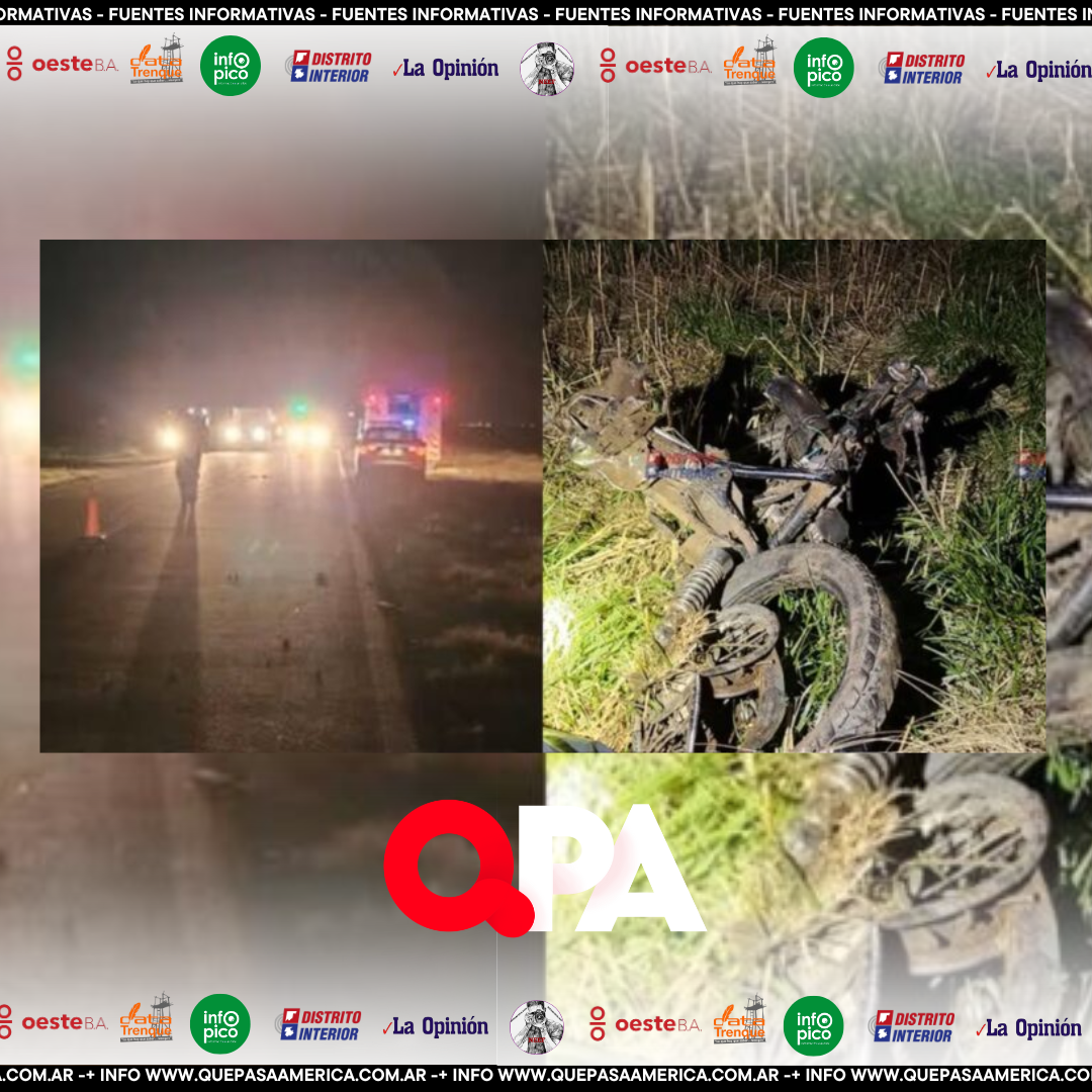 EN UN FATAL ACCIDENTE FALLECIERON DOS JÓVENES MOTOCICLISTAS EN CERCANÍAS DE GENERAL VILLEGAS