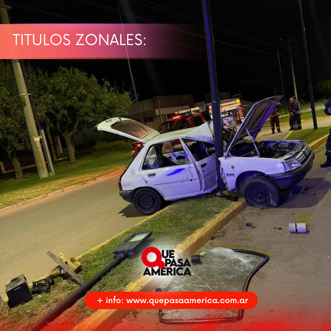 Choque contra un poste en el acceso García Salinas: una persona rescatada por bomberos