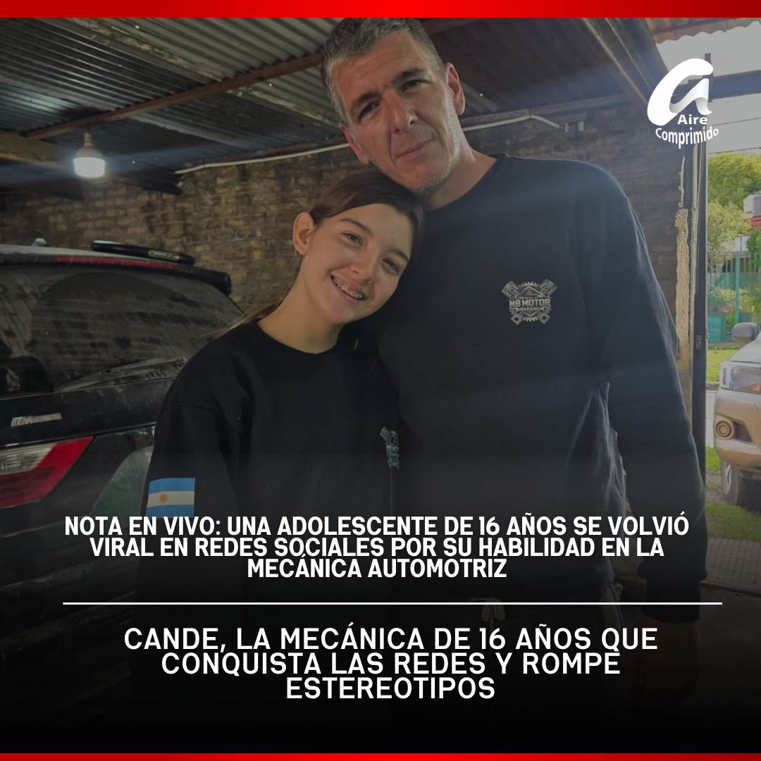 Cande, la mecánica de 16 años que conquista las redes y rompe estereotipos