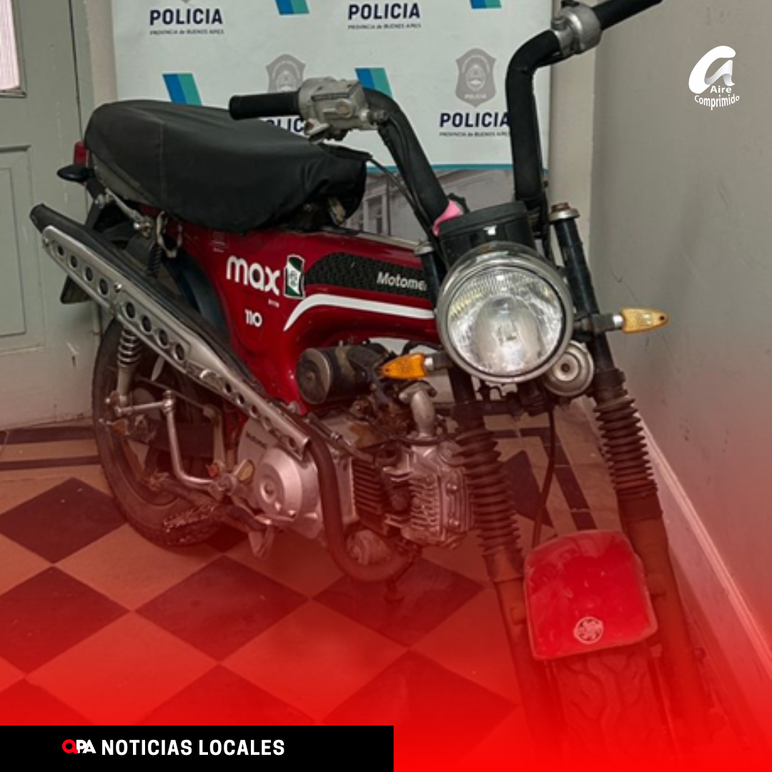 Hurto esclarecido: recuperan una motocicleta y se identifica al presunto autor