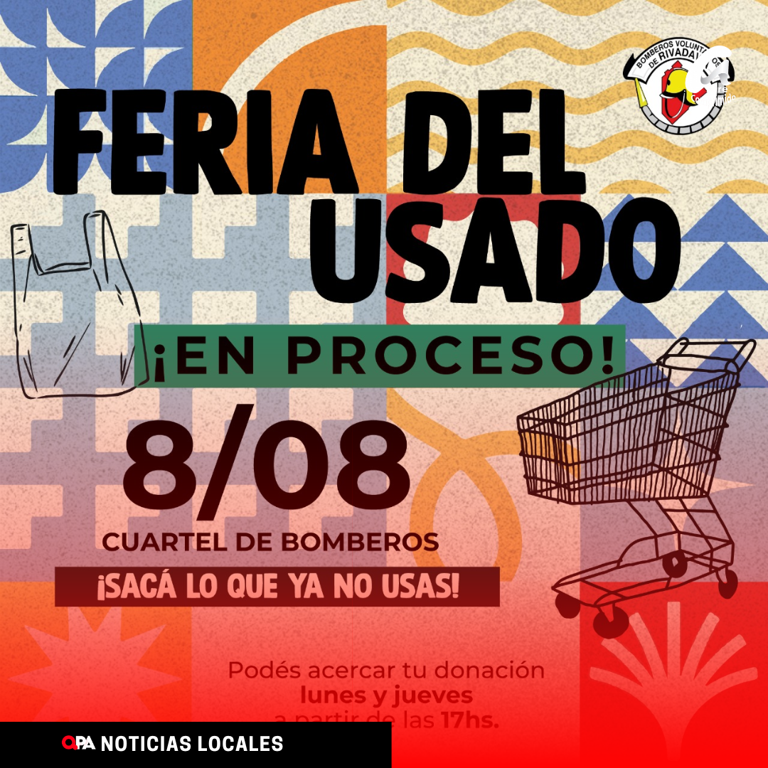 BOMBEROS VOLUNTARIOS DE RIVADAVIA CONVOCAN A DONAR ELEMENTOS PARA UNA NUEVA FERIA DEL USADO