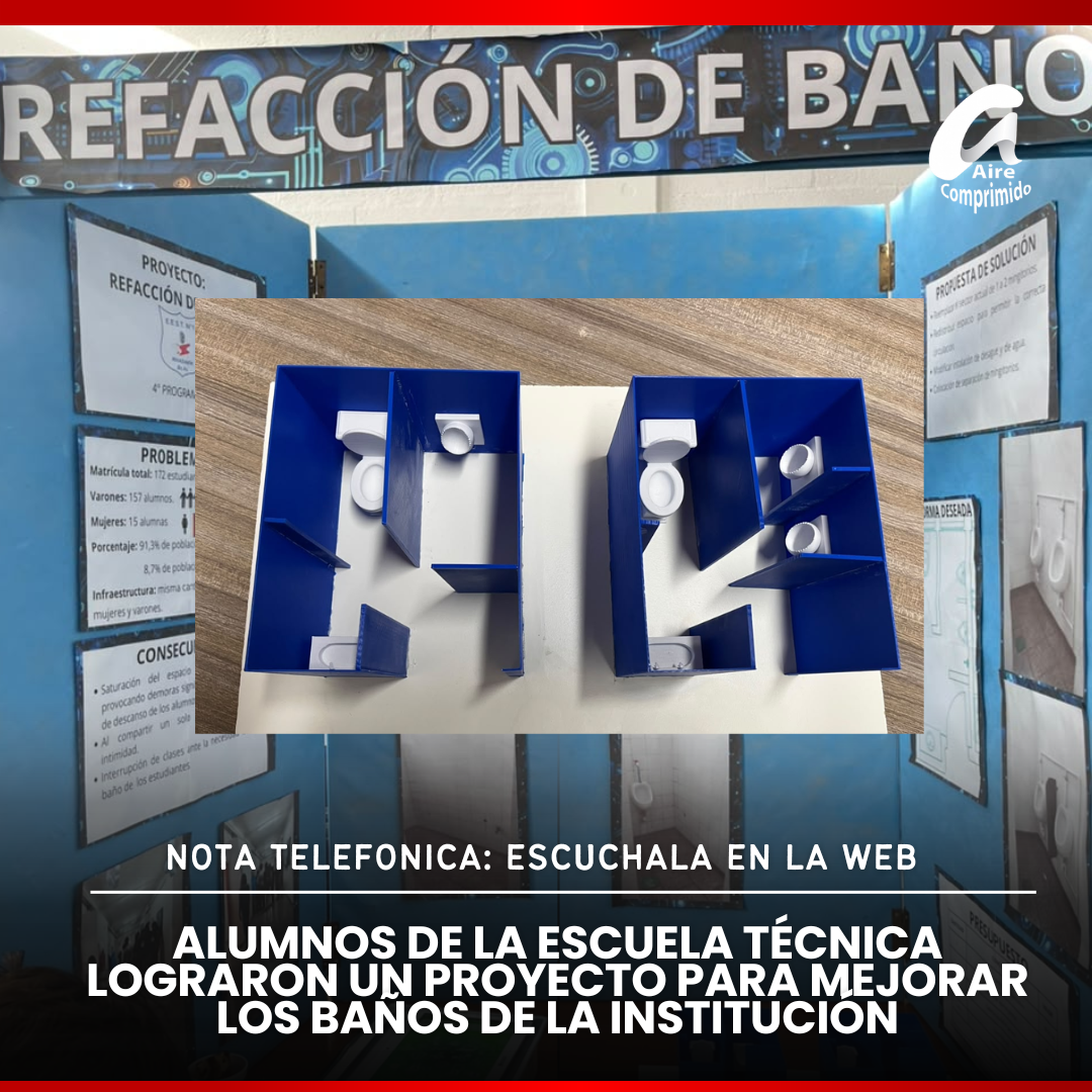 Alumnos de la Escuela Técnica lograron un proyecto para mejorar los baños de la institución