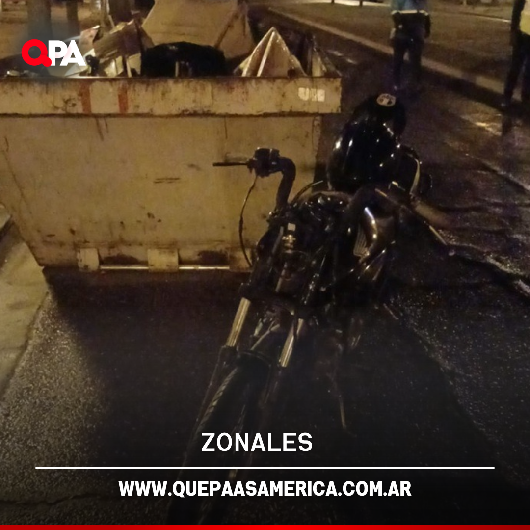 Motociclista chocó contra un volquete estacionado en la vía pública durante la noche en Trenque Lauquen