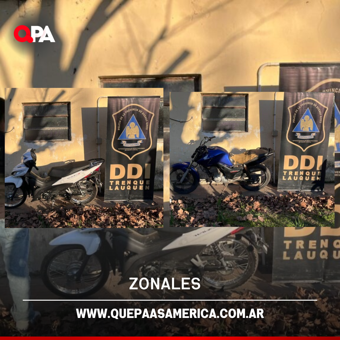 ROBARON DOS MOTOS DEL DEPÓSITO MUNICIPAL DE PELLEGRINI Y LA DDI TRENQUE LAUQUEN LAS RECUPERÓ EN UN ALLANAMIENTO