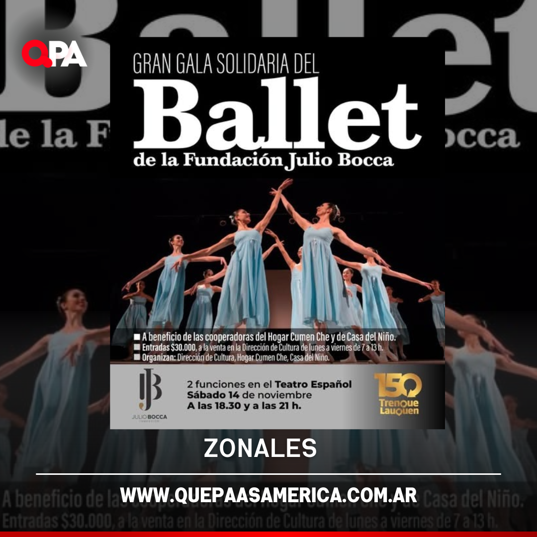 El Ballet de la Fundación Julio Bocca volverá a Trenque Lauquen con una gala solidaria