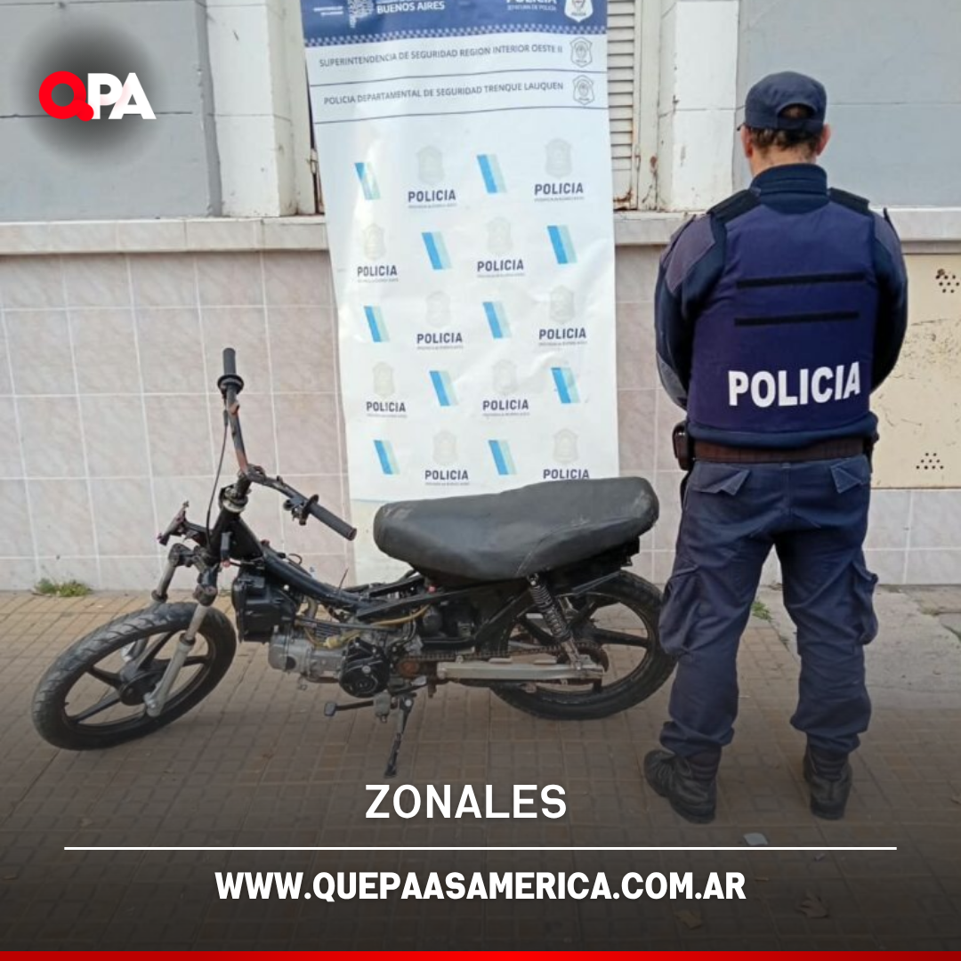 Operativo de tránsito en Trenque Lauquen terminó con una moto robada incautada y un joven imputado por encubrimiento