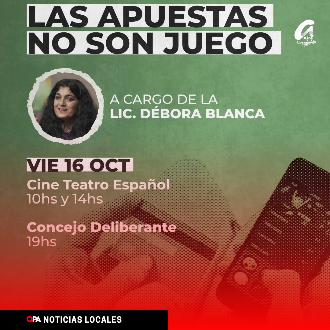CUANDO APOSTAR DEJA DE SER UN JUEGO: DÉBORA BLANCA BRINDARÁ CHARLAS SOBRE LUDOPATÍA
